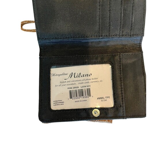 The Metropolitan Milano brown/beige Croc Embossed Wallet Cell Phone Case small - Picture 3 of 4